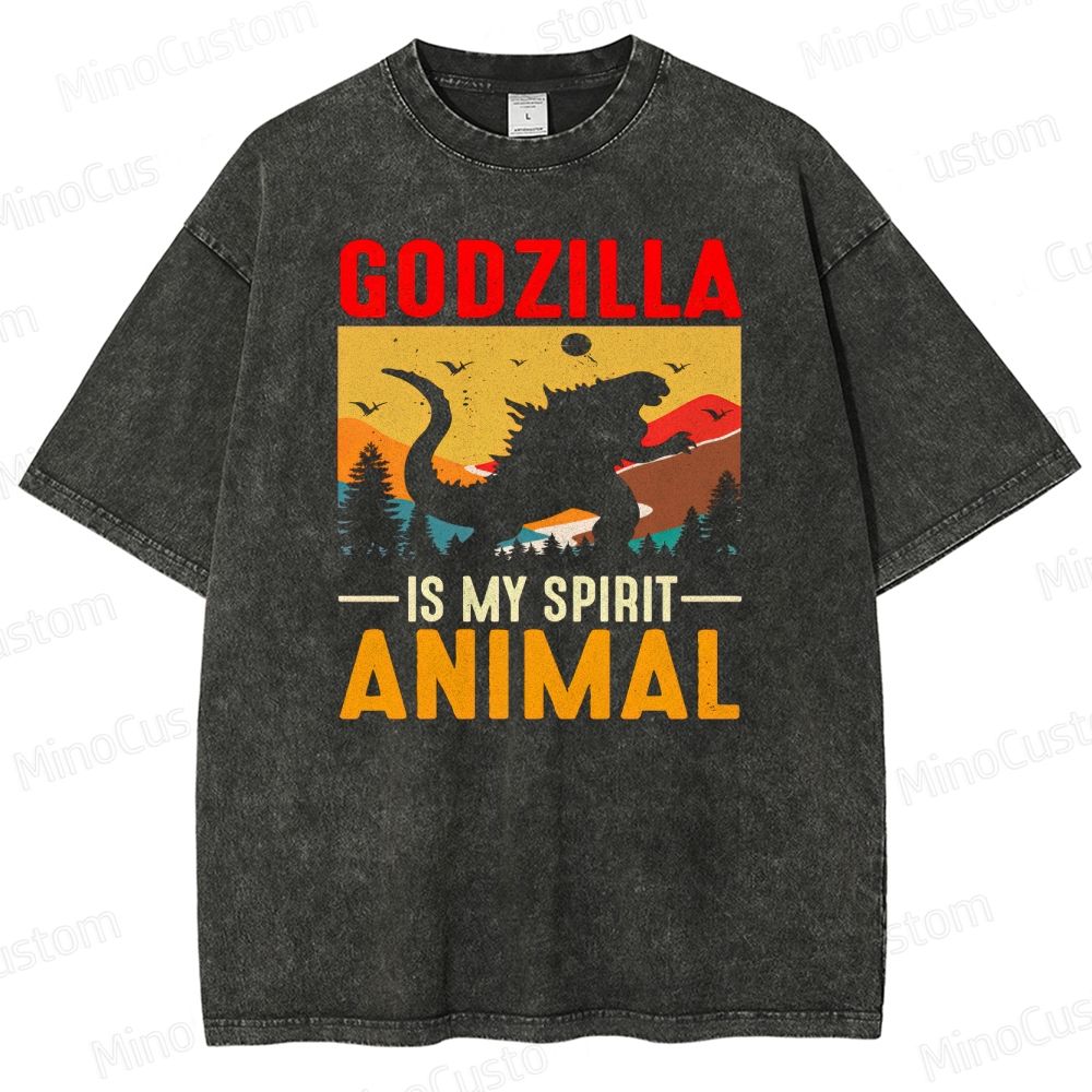 Dinosaur Is My Spirit Animal Nerd Washed T-Shirt 