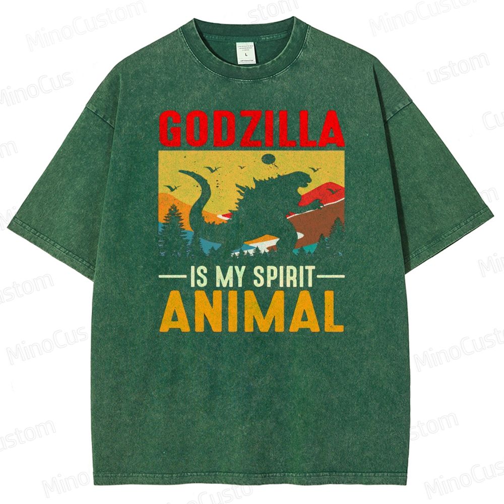 Dinosaur Is My Spirit Animal Nerd Washed T-Shirt 