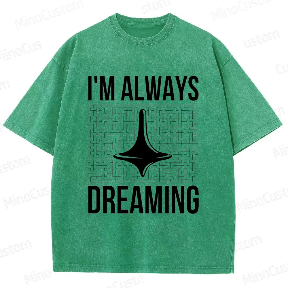 Inception "I'm Always Dreaming" Totem Maze Graphic Washed T - Shirt
