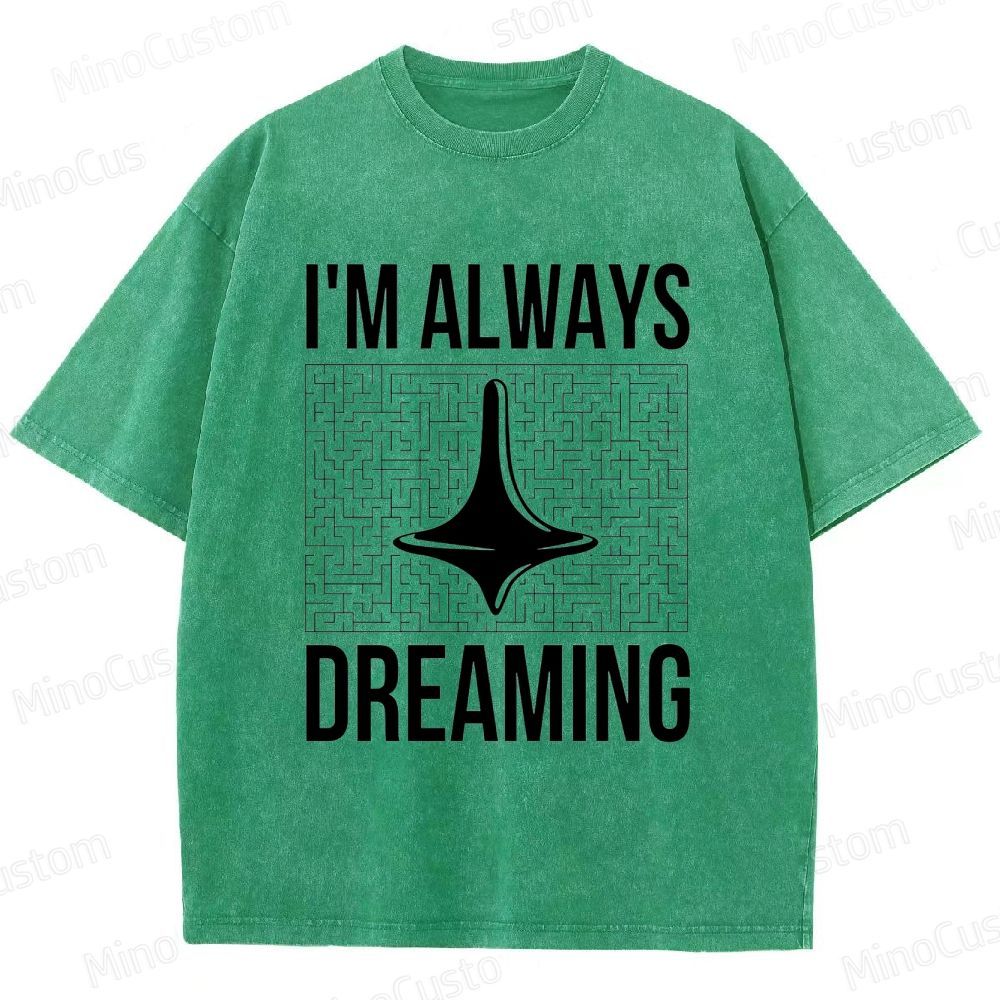 Inception "I'm Always Dreaming" Totem Maze Graphic Washed T - Shirt