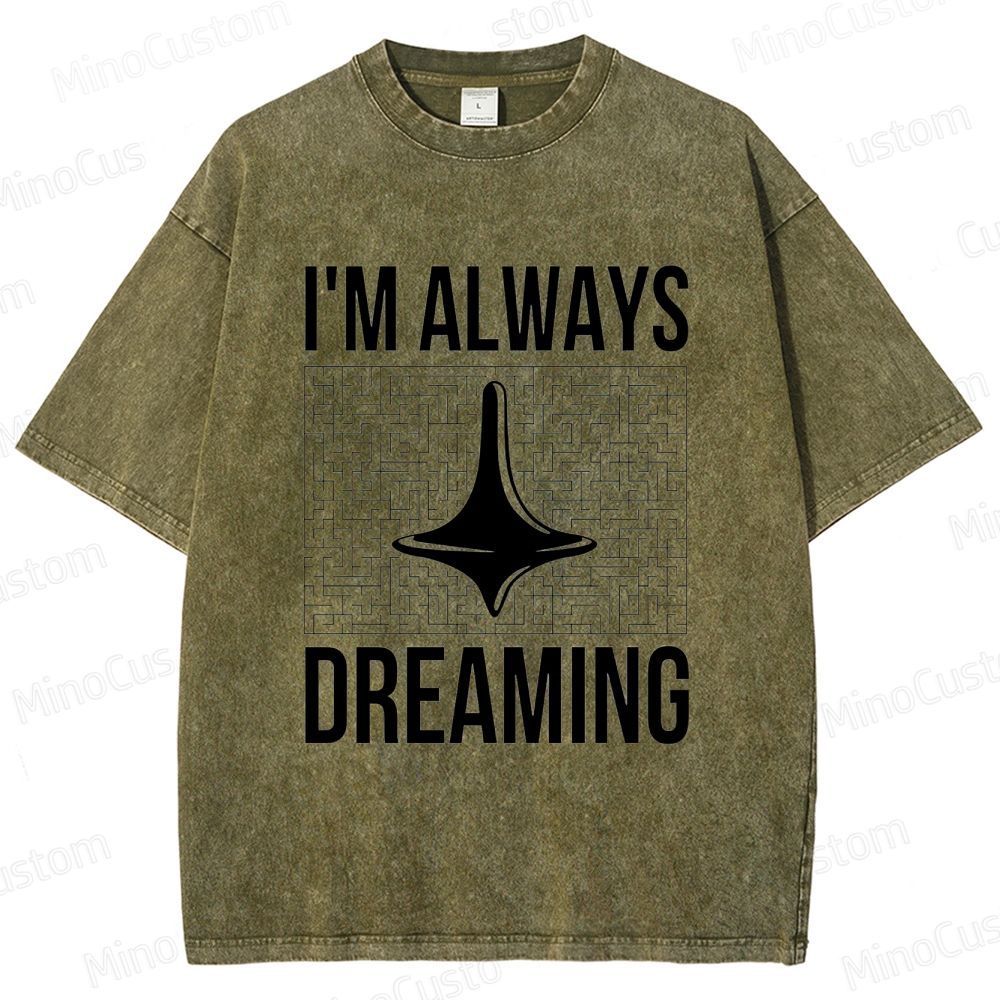 Inception "I'm Always Dreaming" Totem Maze Graphic Washed T - Shirt