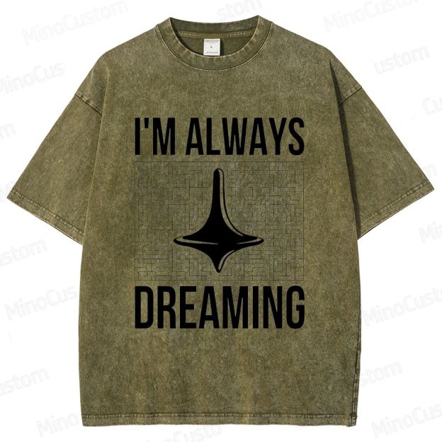 Inception "I'm Always Dreaming" Totem Maze Graphic Washed T - Shirt