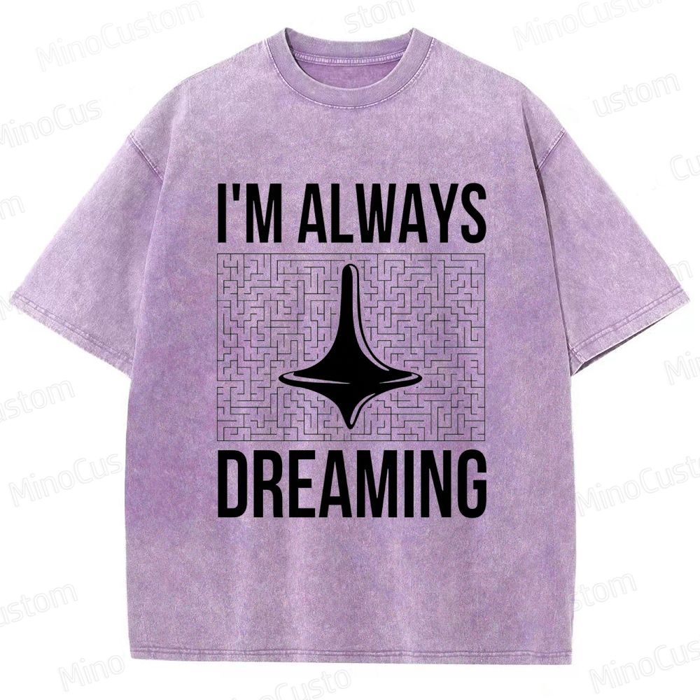 Inception "I'm Always Dreaming" Totem Maze Graphic Washed T - Shirt