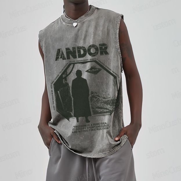 Andor Freedom Quote Washed Tank Top