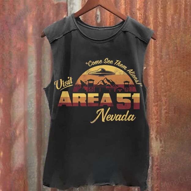 Area 51 Alien Washed Tank Top 