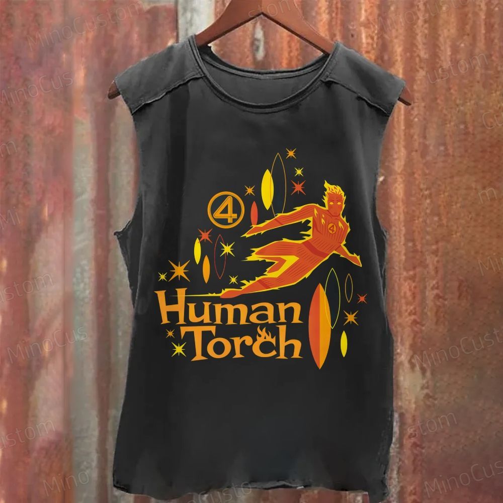 Fantastic Four Human Torch Washed Tank Top