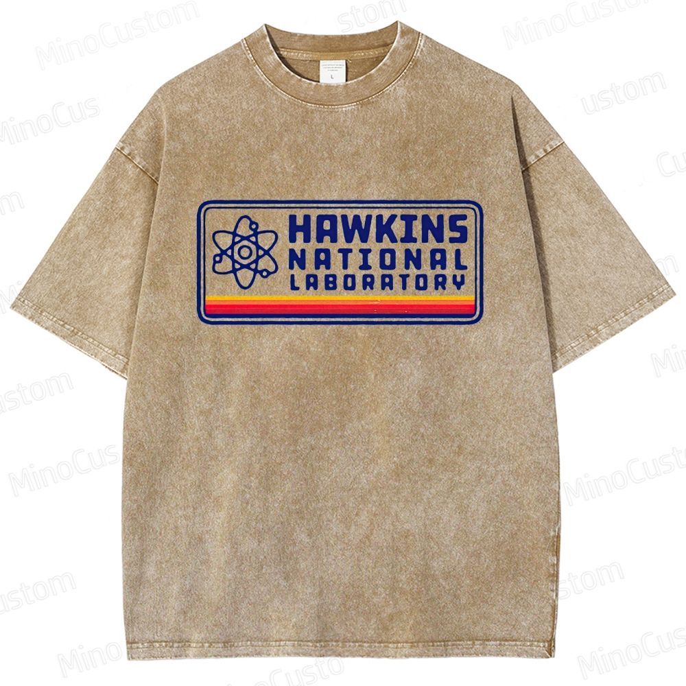Stranger Things Hawkins Lab Vintage Washed T - shirt