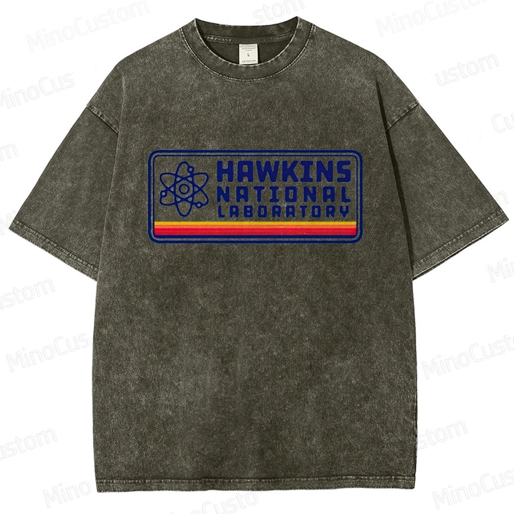 Stranger Things Hawkins Lab Vintage Washed T - shirt