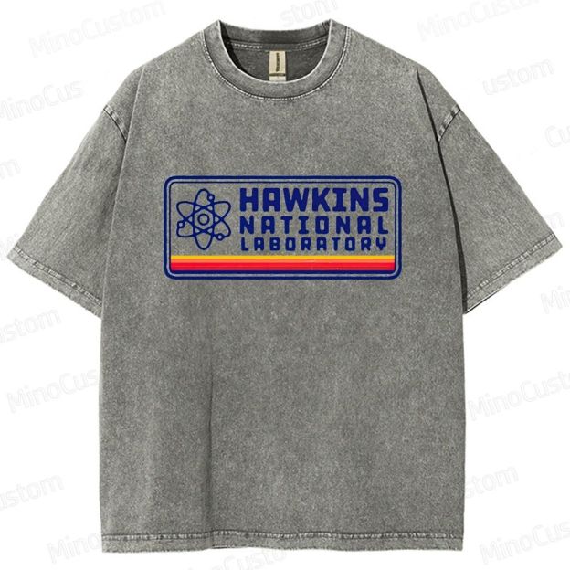 Stranger Things Hawkins Lab Vintage Washed T - shirt