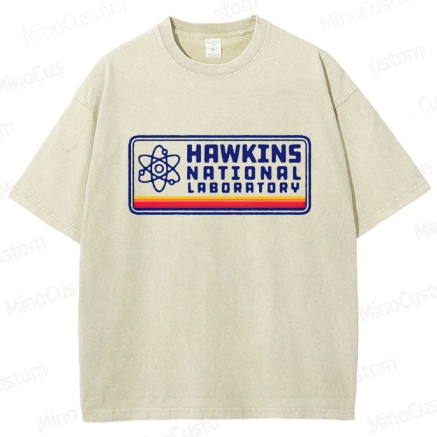 Stranger Things Hawkins Lab Vintage Washed T - shirt