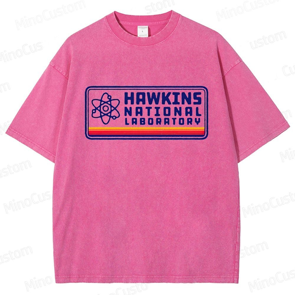 Stranger Things Hawkins Lab Vintage Washed T - shirt