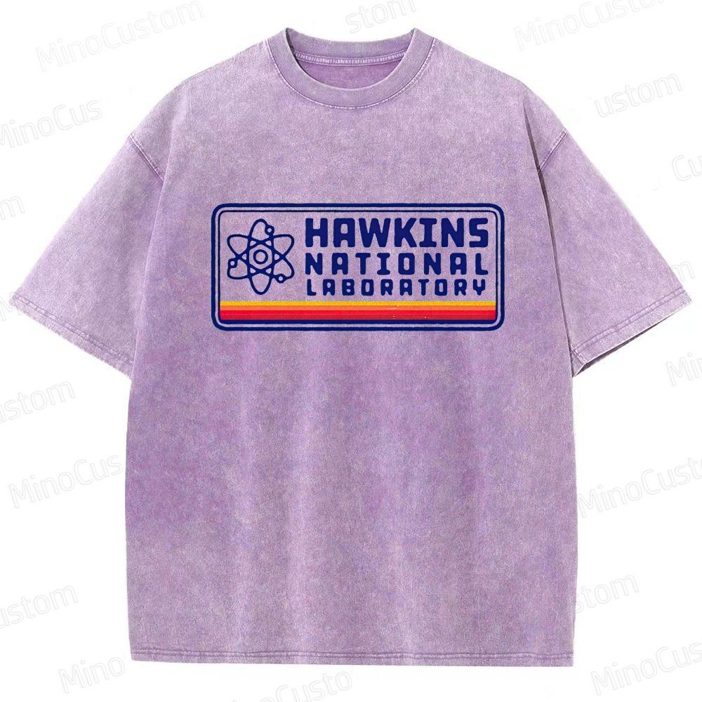 Stranger Things Hawkins Lab Vintage Washed T - shirt