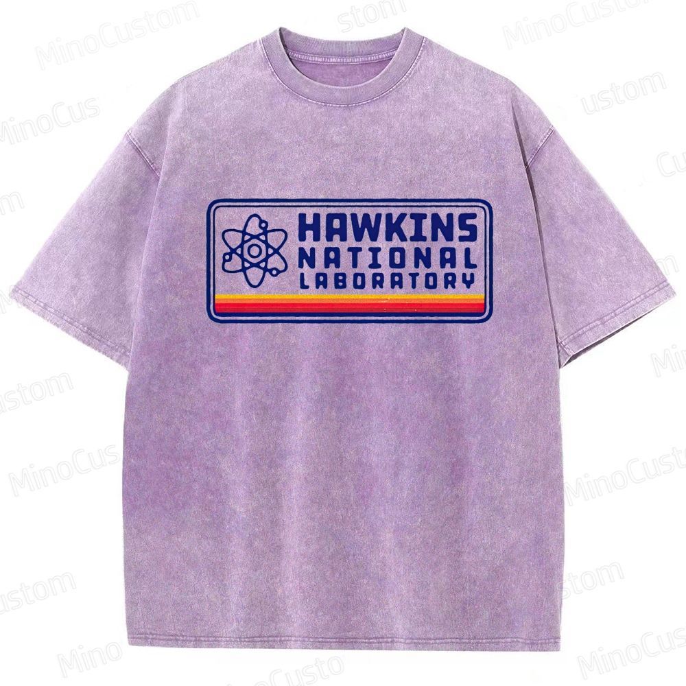 Stranger Things Hawkins Lab Vintage Washed T - shirt