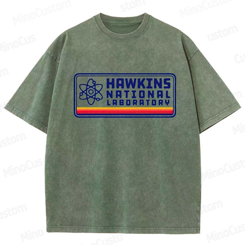 Stranger Things Hawkins Lab Vintage Washed T - shirt