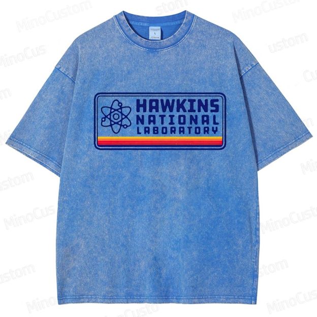 Stranger Things Hawkins Lab Vintage Washed T - shirt
