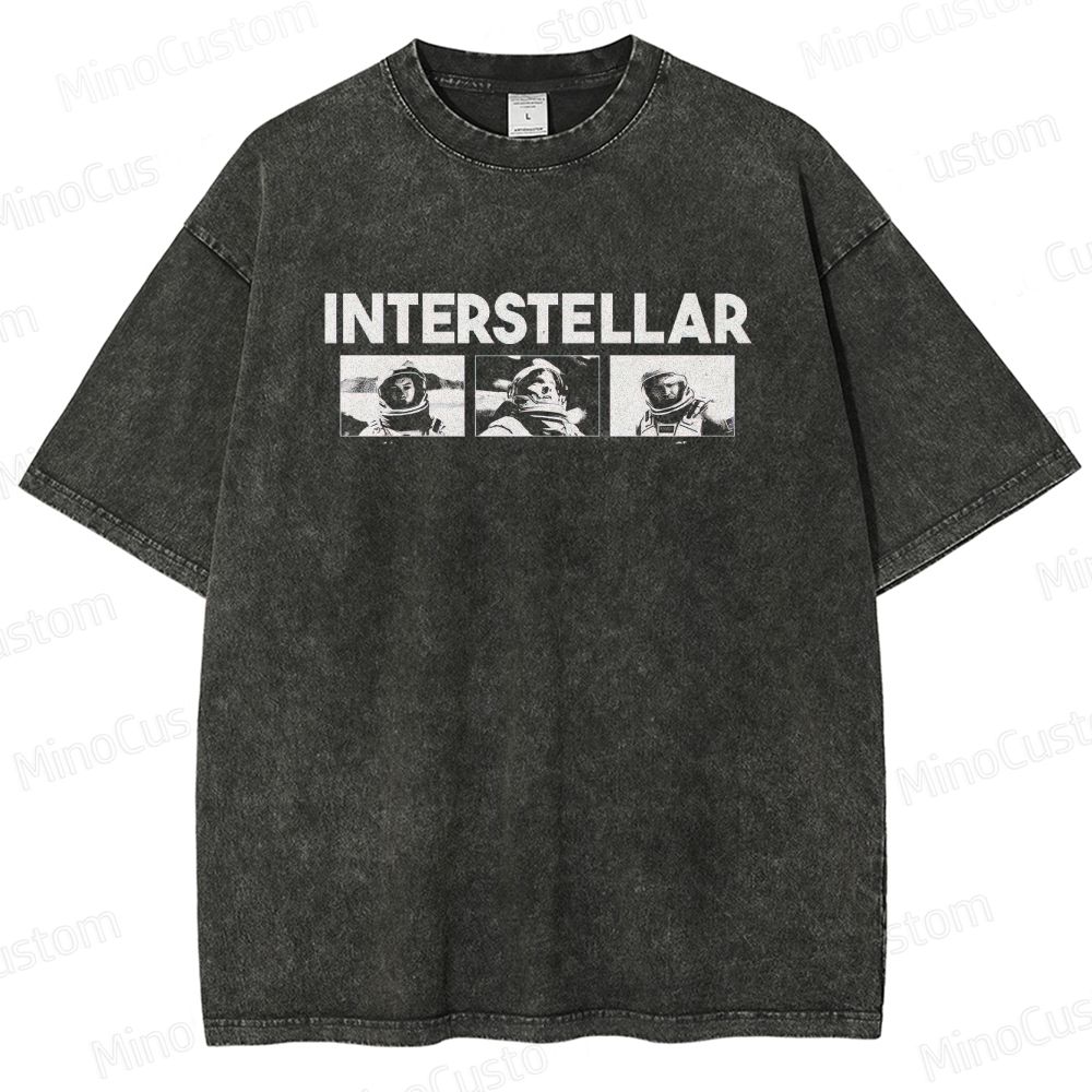 Interstellar Movie Vintage Washed T - shirt