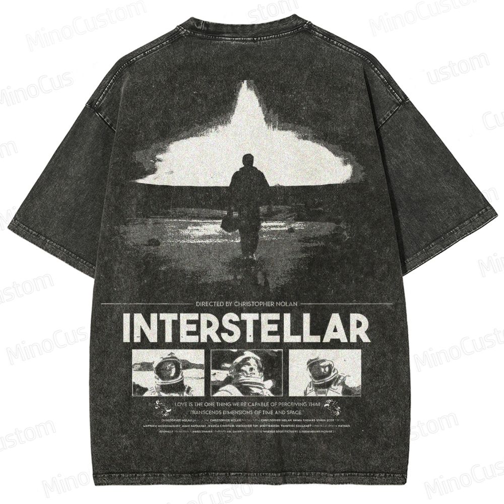Interstellar Movie Vintage Washed T - shirt