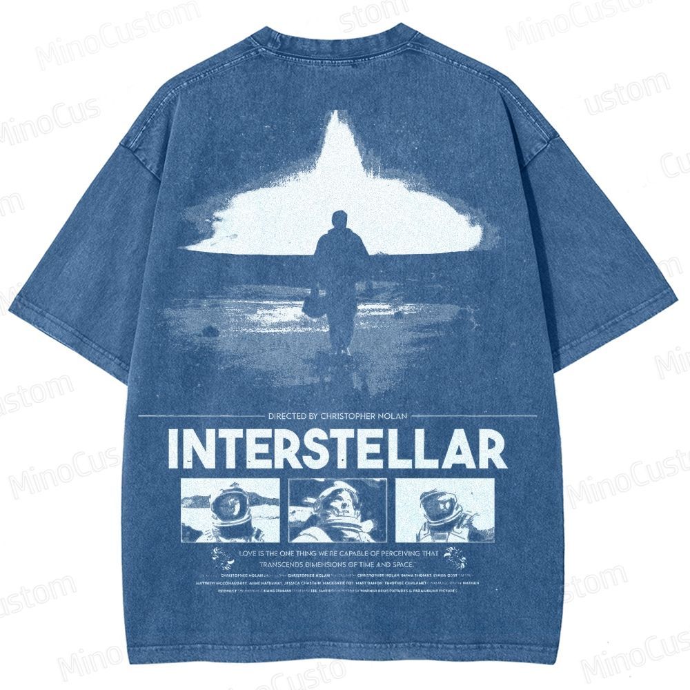 Interstellar Movie Vintage Washed T - shirt