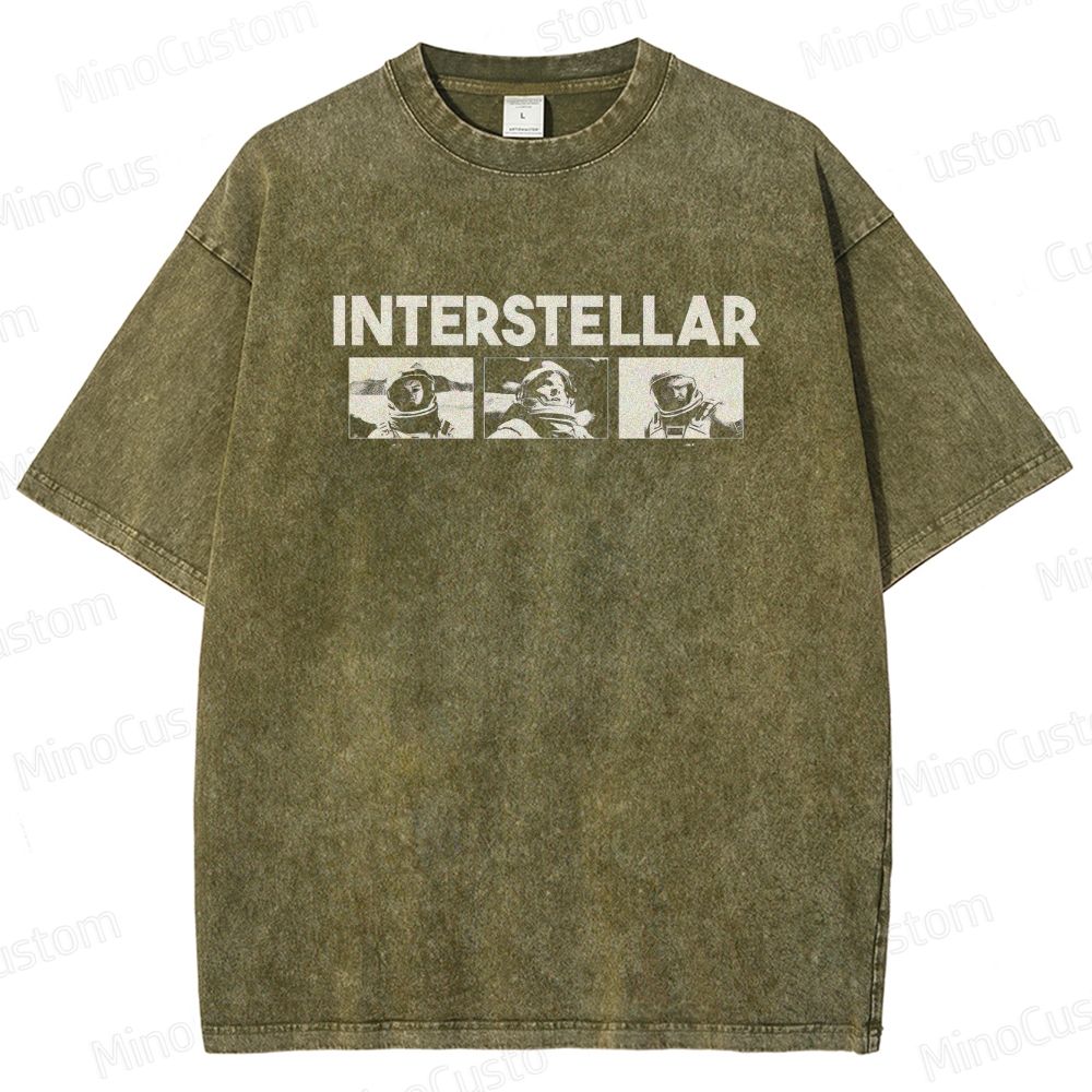 Interstellar Movie Vintage Washed T - shirt