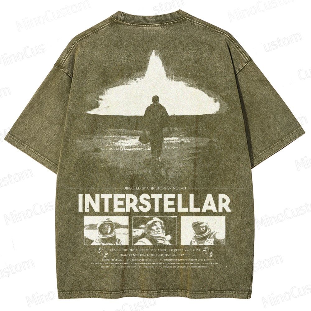 Interstellar Movie Vintage Washed T - shirt