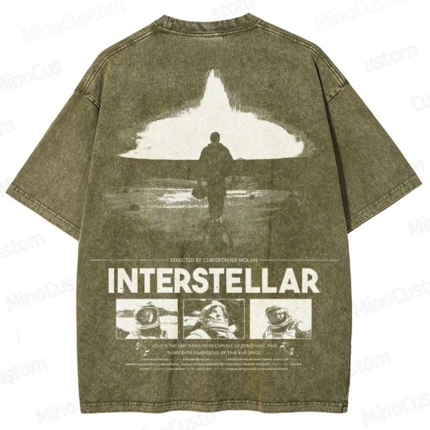 Interstellar Movie Vintage Washed T - shirt