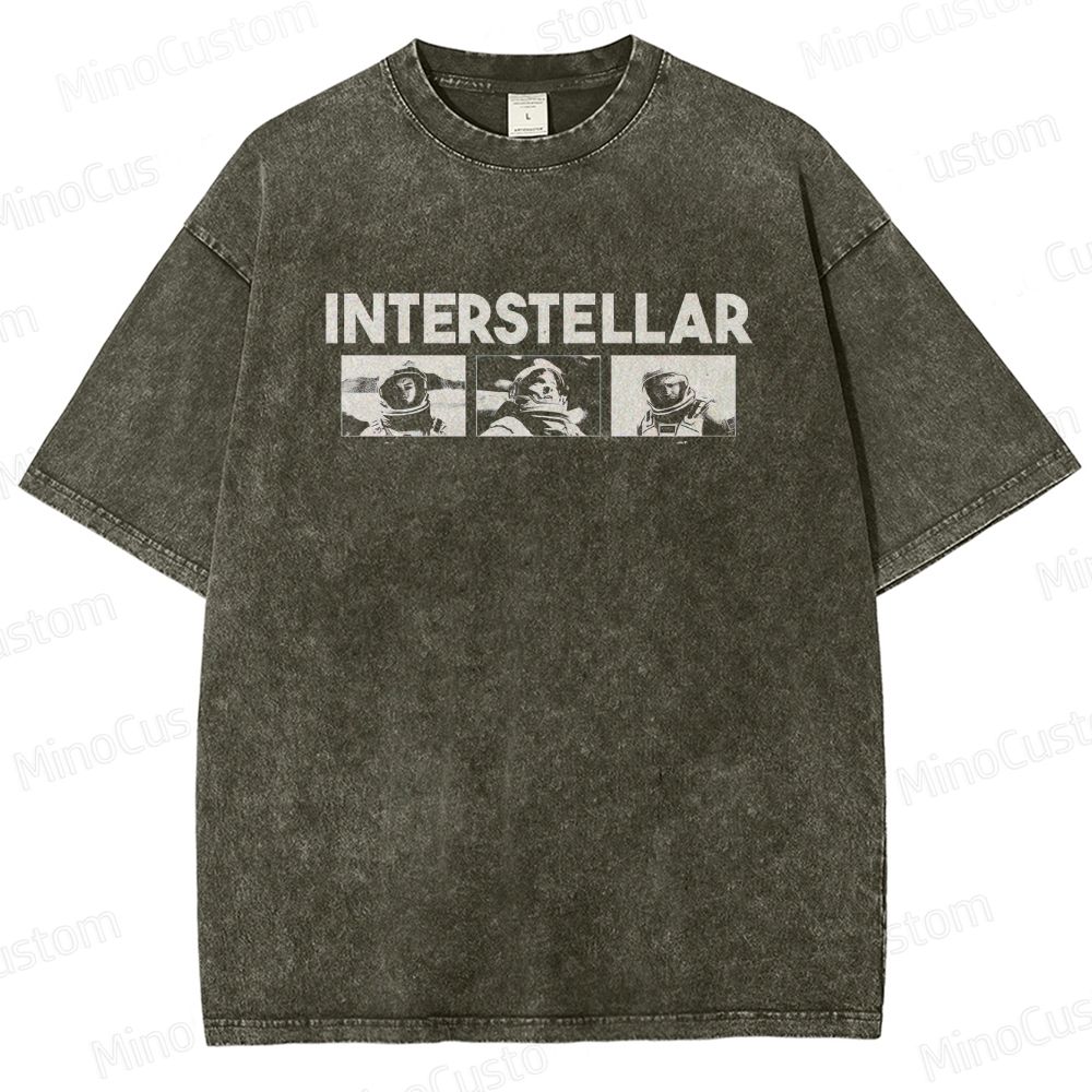 Interstellar Movie Vintage Washed T - shirt