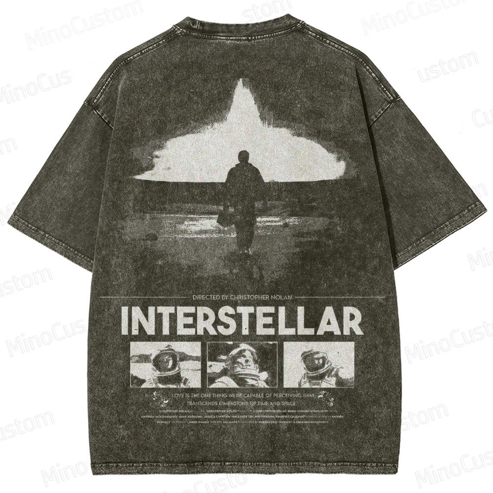 Interstellar Movie Vintage Washed T - shirt