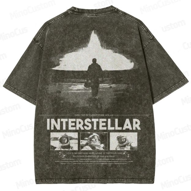 Interstellar Movie Vintage Washed T - shirt