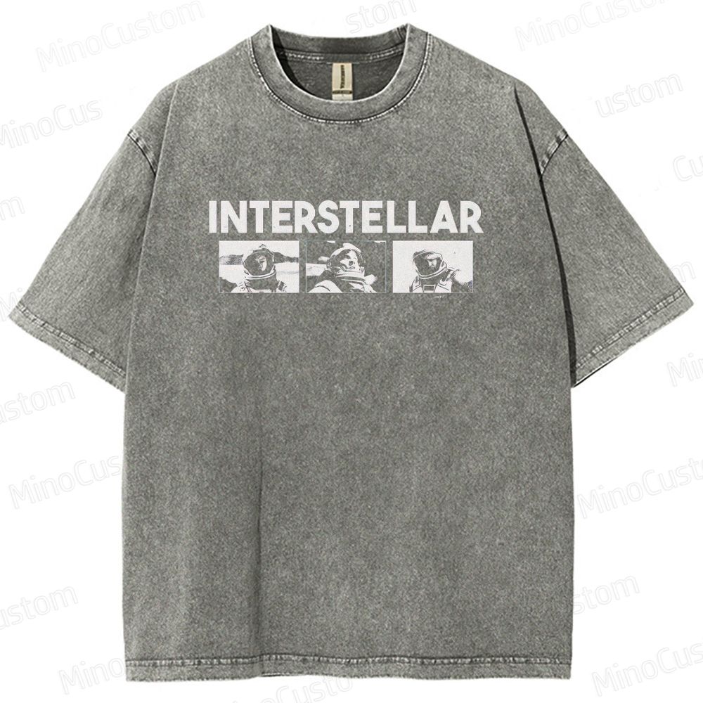Interstellar Movie Vintage Washed T - shirt