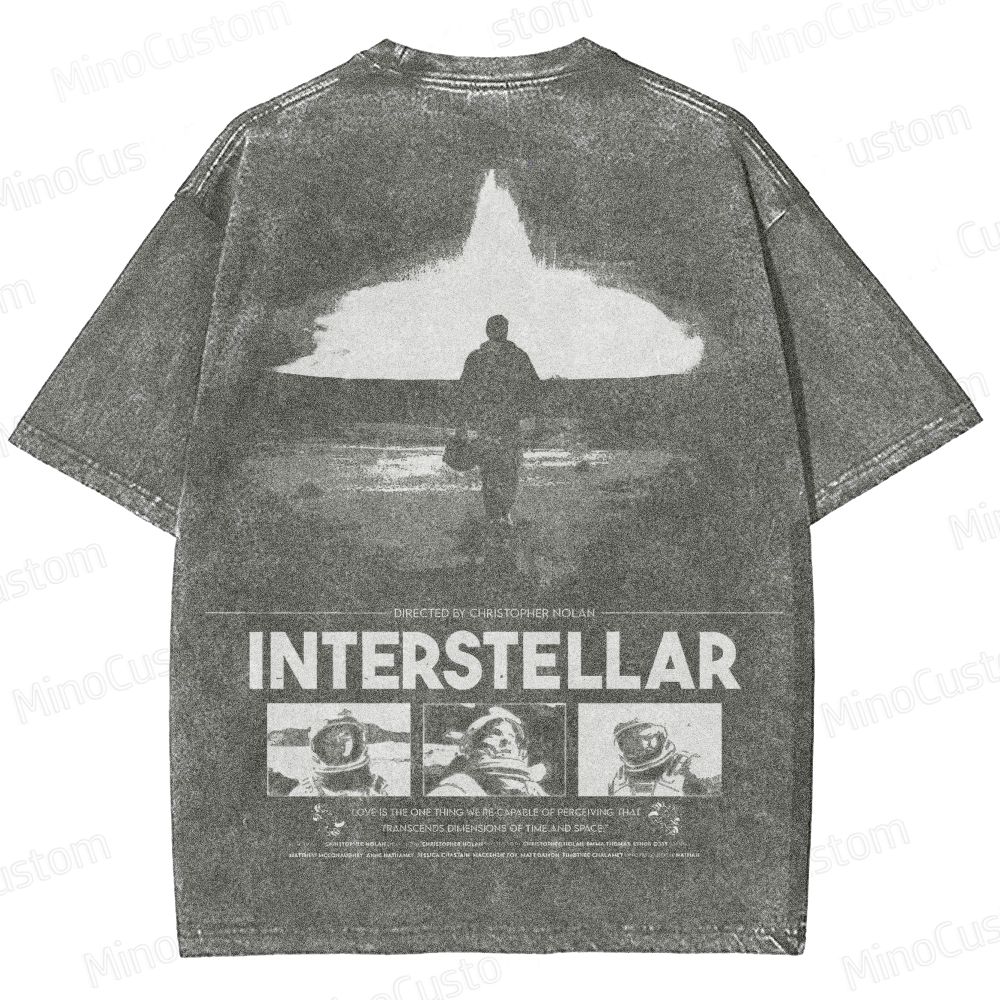 Interstellar Movie Vintage Washed T - shirt