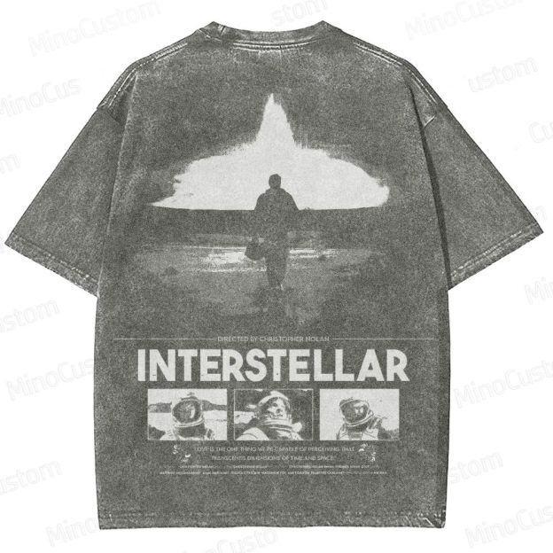 Interstellar Movie Vintage Washed T - shirt