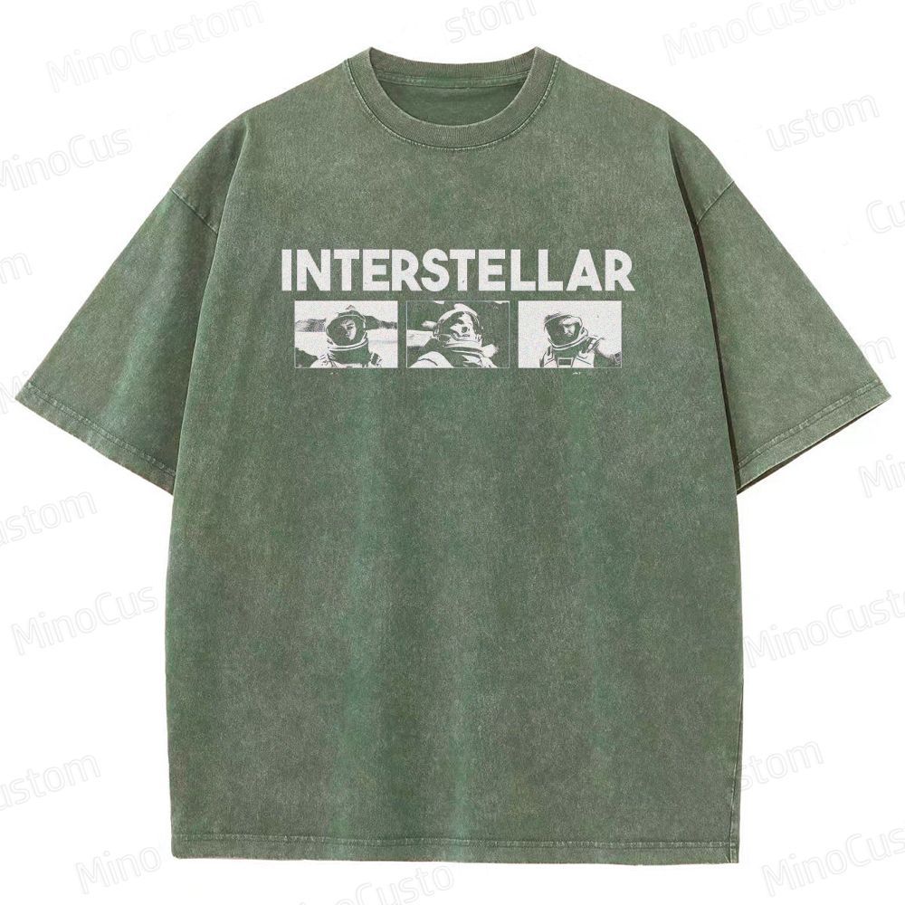 Interstellar Movie Vintage Washed T - shirt