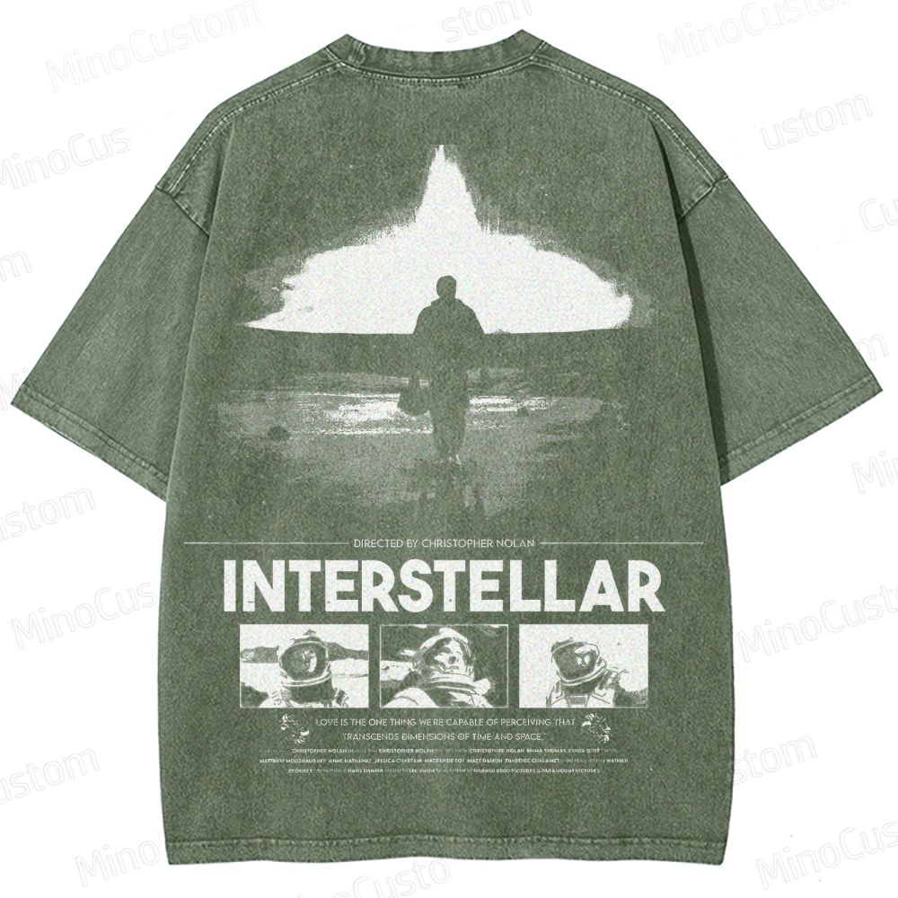 Interstellar Movie Vintage Washed T - shirt