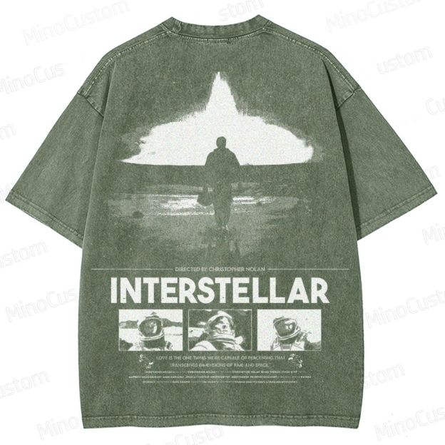 Interstellar Movie Vintage Washed T - shirt