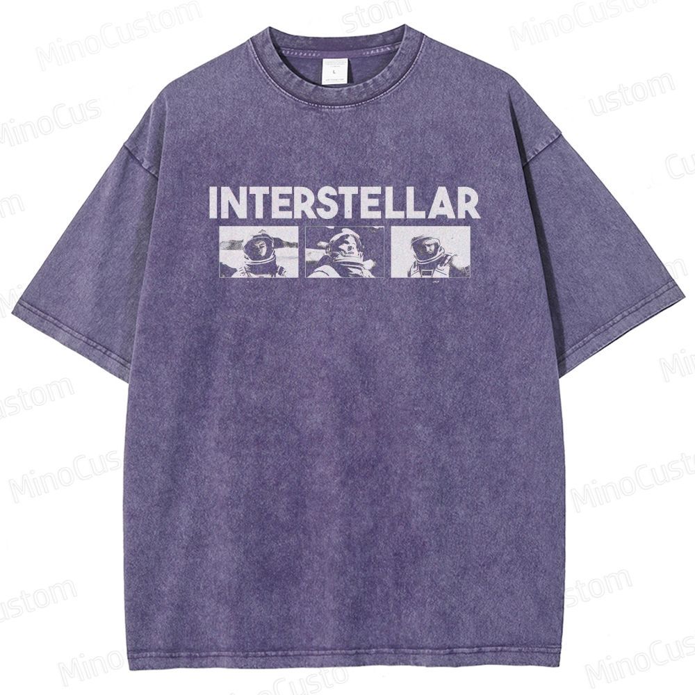 Interstellar Movie Vintage Washed T - shirt