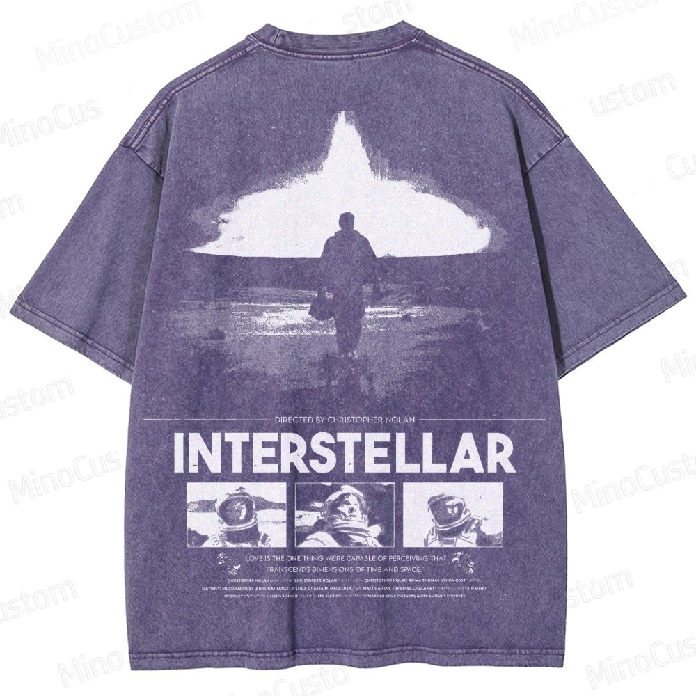 Interstellar Movie Vintage Washed T - shirt