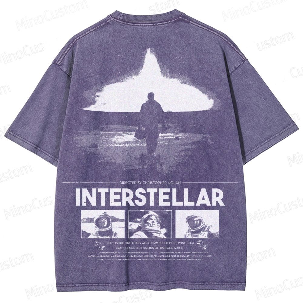 Interstellar Movie Vintage Washed T - shirt