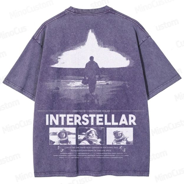 Interstellar Movie Vintage Washed T - shirt