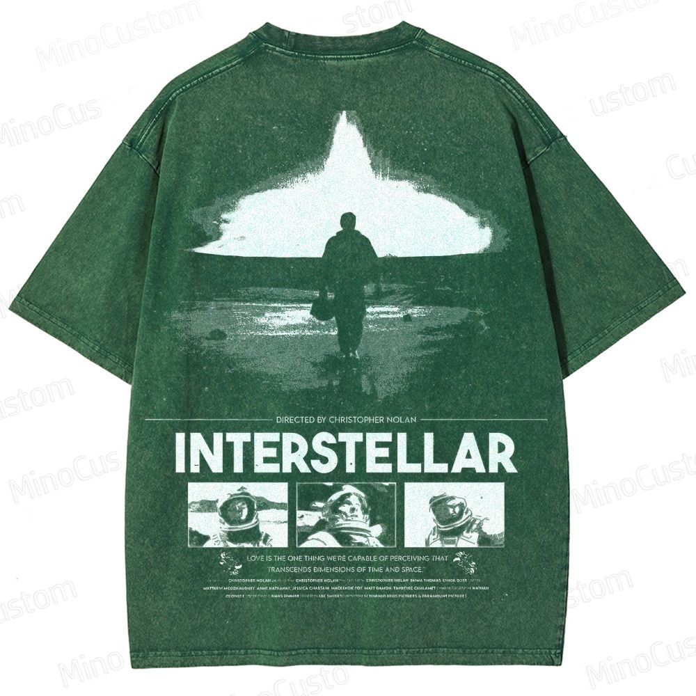 Interstellar Movie Vintage Washed T - shirt