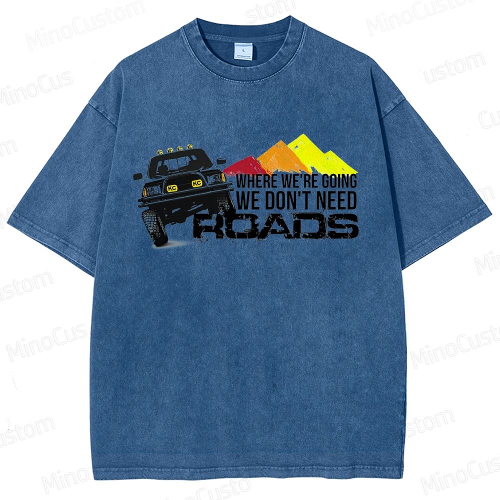Back to the Future "No Roads" Vintage Washed T - shirt