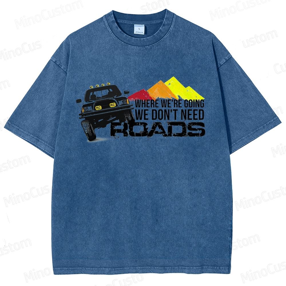 Back to the Future "No Roads" Vintage Washed T - shirt