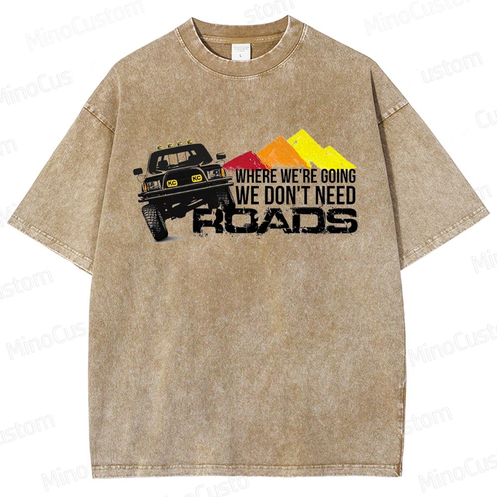 Back to the Future "No Roads" Vintage Washed T - shirt