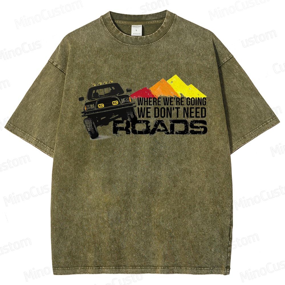 Back to the Future "No Roads" Vintage Washed T - shirt