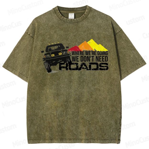 Back to the Future "No Roads" Vintage Washed T - shirt