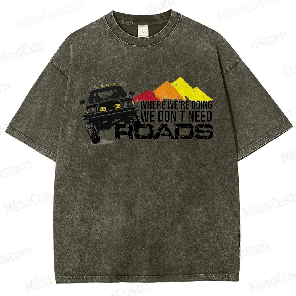 Back to the Future "No Roads" Vintage Washed T - shirt