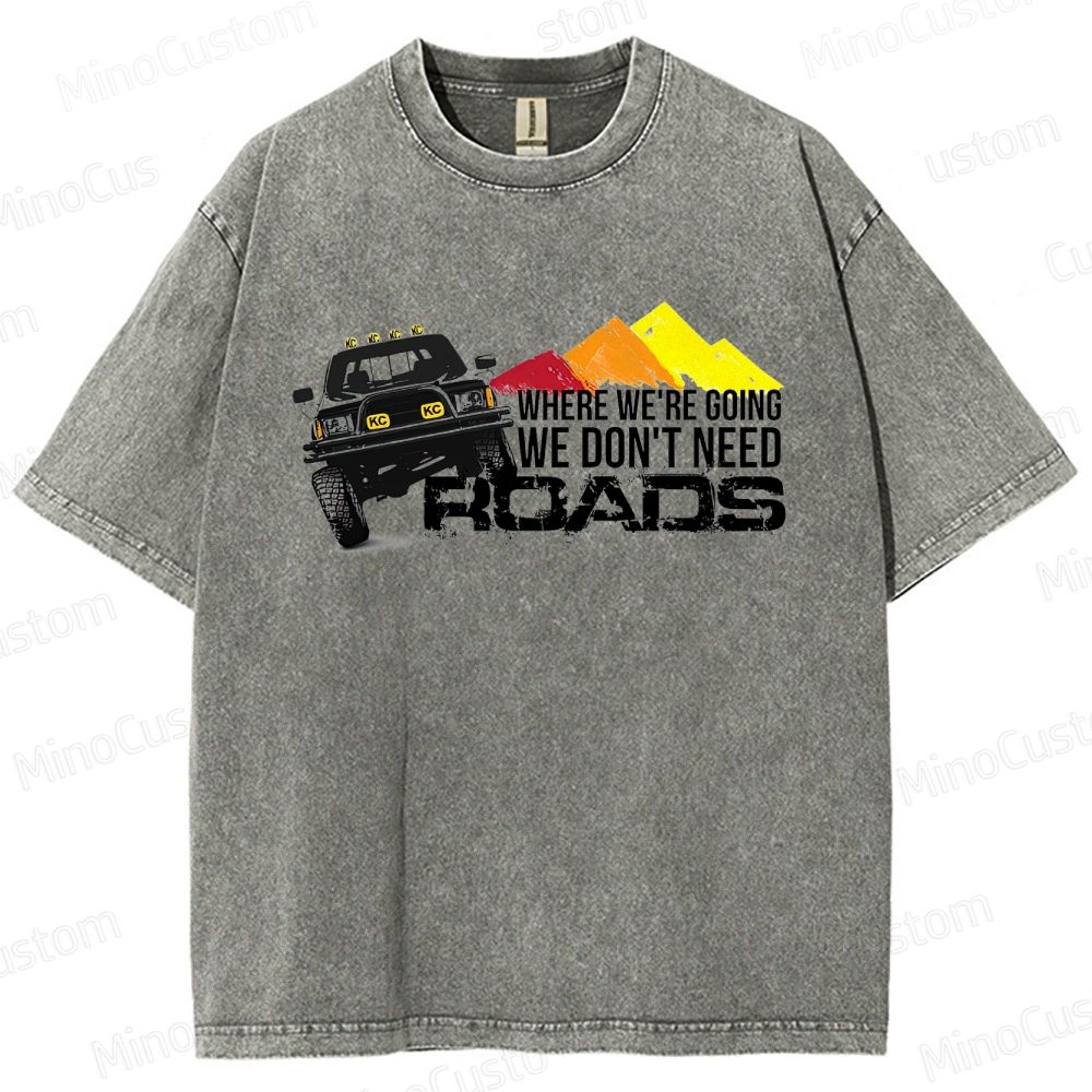 Back to the Future "No Roads" Vintage Washed T - shirt