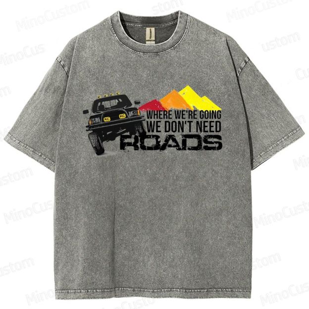 Back to the Future "No Roads" Vintage Washed T - shirt