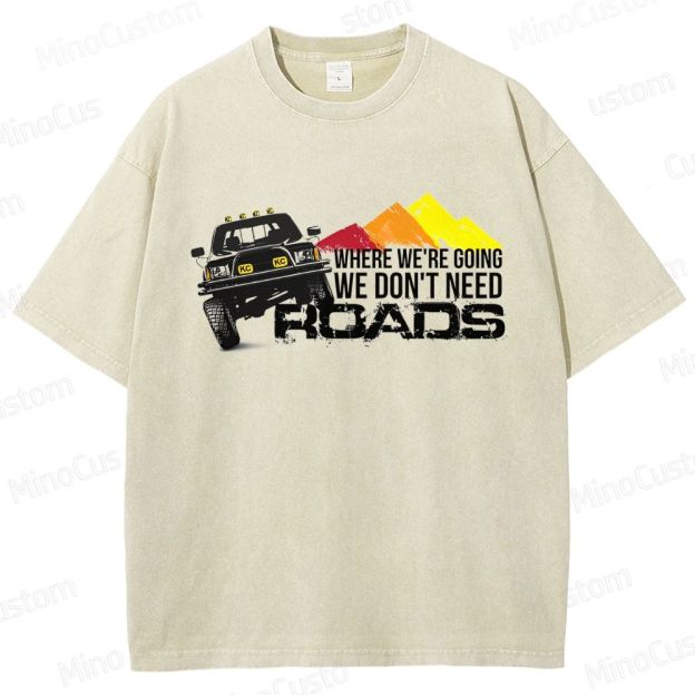 Back to the Future "No Roads" Vintage Washed T - shirt