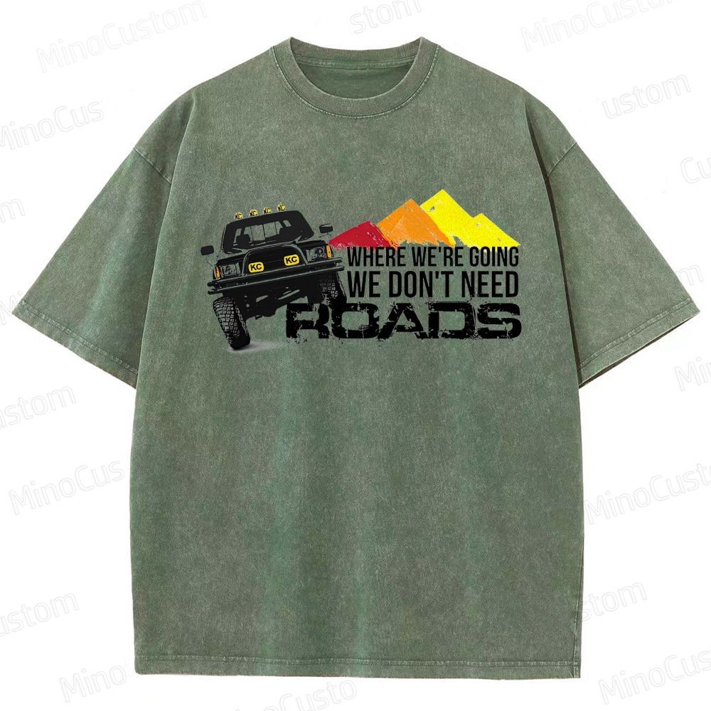 Back to the Future "No Roads" Vintage Washed T - shirt