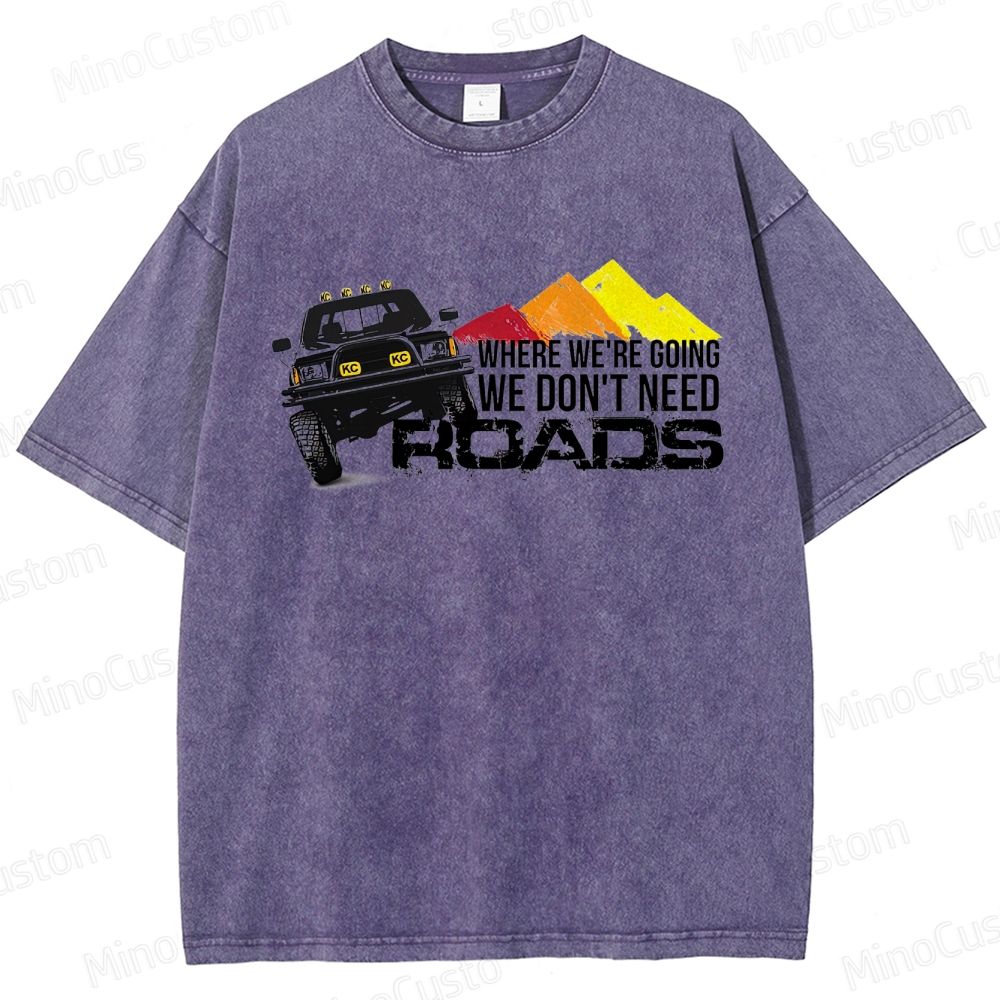Back to the Future "No Roads" Vintage Washed T - shirt
